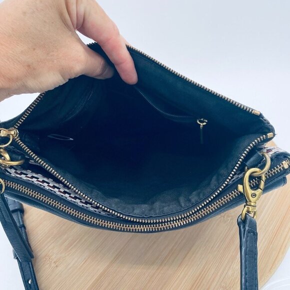 Fossil Messenger Bag Womens Medium Multicolor Leather Crossbody Purse - Picture 13 of 16